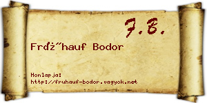 Frühauf Bodor névjegykártya